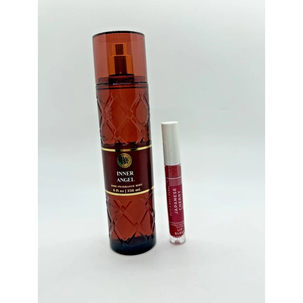 Bath & Body Works Inner Angel Fine Fragrance Mist, Japanese Cherry Lip Gloss Set